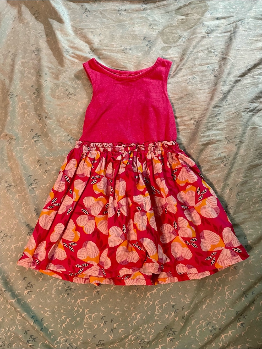 Cat & Jack Hot Pink Tank Dress with Floral Skirt